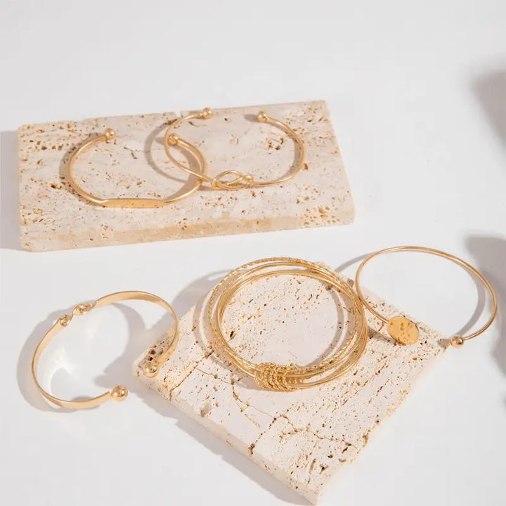 Elegant Golden Bracelet Set