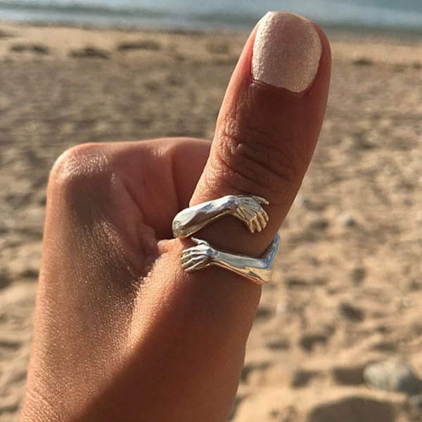 925 Silver Cuddle Gifting Ring with Customizable Fit